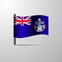 tristan da cunha vinka skinande flagga design vektor