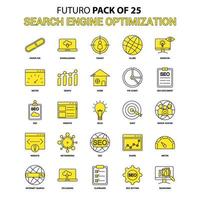 Search Engine Optimization Icon Set gelb futuro neuestes Design Icon Pack vektor