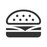 svart och vit ikon burger vektor