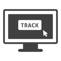 Schwarz-Weiß-Icon-Tracking-Monitor vektor