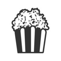 svart och vit ikon popcorn vektor