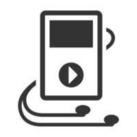 Schwarz-Weiß-Icon-Musikplayer vektor