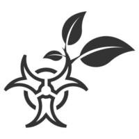 Schwarz-Weiß-Symbol Biohazard-Blätter vektor