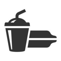 Schwarz-Weiß-Symbol Fast Food vektor