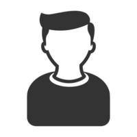 svart och vit ikon användare avatar vektor