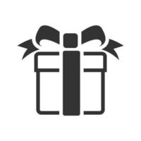 Schwarz-Weiß-Icon-Geschenkbox vektor