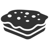 Schwarz-Weiß-Icon-Kuchen vektor