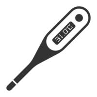 svart och vit ikon digital termometer vektor