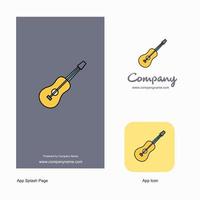 Gitarren-Firmenlogo-App-Symbol und Splash-Page-Design kreative Business-App-Designelemente vektor