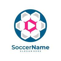 Spielen Sie Fußball-Logo-Vorlage, Fußball-Logo-Design-Vektor vektor