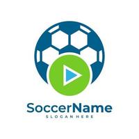 Spielen Sie Fußball-Logo-Vorlage, Fußball-Logo-Design-Vektor vektor