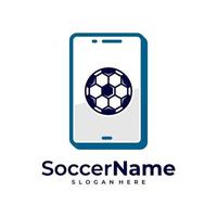 Telefon-Fußball-Logo-Vorlage, Fußball-Logo-Design-Vektor vektor