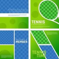 tennis sport klubb social media mall vektor