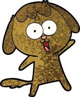 Retro-Grunge-Textur Cartoon glücklicher Hund vektor