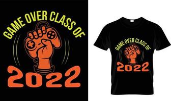 Game Over Klasse von 2022 T-Shirt-Design-Vorlage vektor