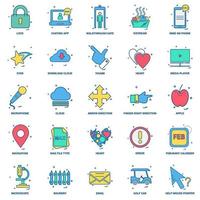 25 Business Concept Mix Flat Color Icon Set vektor