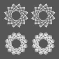 abstraktes Punktsymbol Heilige Geometrie Phyllotaxis. isoliertes Halbtonsymbol. gegenüberliegende Spiralen, Vektorgrafik eps 10 vektor