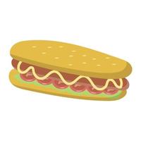 Sandwich-Vektorillustration auf einem Hintergrund. Premium-Qualitätssymbole. Vektorsymbole für Konzept und Grafikdesign. vektor