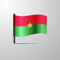 Burkina faso vinka skinande flagga design vektor