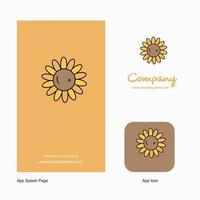 Sonnenblume Firmenlogo App-Symbol und Splash-Page-Design kreative Business-App-Designelemente vektor