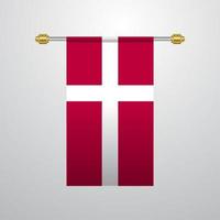 dänemark hängende flagge vektor