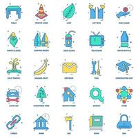 25 Business Concept Mix Flat Color Icon Set vektor