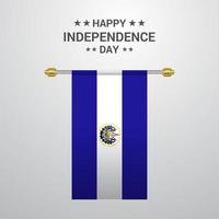 el salvador oberoende dag hängande flagga bakgrund vektor