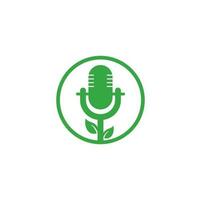 blad podcast logotyp design mall. natur podcast logotyp mall vektor. podcast natur logotyp. vektor