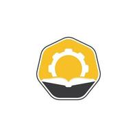 Design-Vorlage für das Gangbuch-Logo. Logo-Design für Buch und Ausrüstung vektor