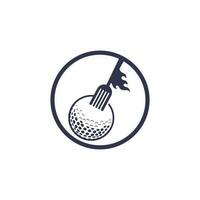 golf och gaffel logotyp design mall. golf restaurang logotyp design vektor kreativ illustration