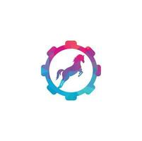 häst redskap form vektor logotyp design. häst tecken ikon.