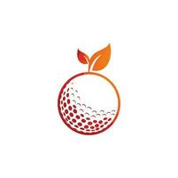 golf löv logotyp mall. golf boll och löv, golf boll och sport logotyp vektor