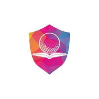 Buch-Golf-Logo-Design-Vektor. Golfbuch-Symbol-Logo-Design-Element vektor