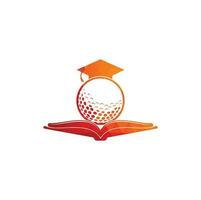 Graduierungsbuch-Golflogo-Designvektor. Golfbuch-Symbol-Logo-Design-Element vektor