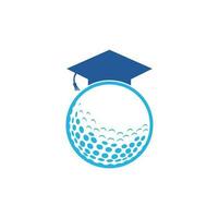 Graduierungsbuch-Golflogo-Designvektor. Golfbuch-Symbol-Logo-Design-Element vektor