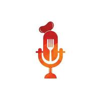 Chef-Podcast-Logo-Design-Vorlage. Logo-Design-Vektor für die Kochausbildung vektor