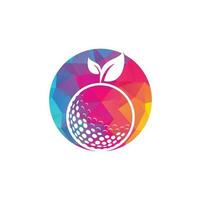 golf löv logotyp mall. golf boll och löv, golf boll och sport logotyp vektor