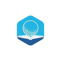 Buch-Golf-Logo-Design-Vektor. Golfbuch-Symbol-Logo-Design-Element vektor