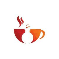 kaffe labb logotyp design vektor mall