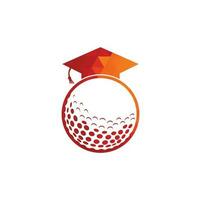 Graduierungsbuch-Golflogo-Designvektor. Golfbuch-Symbol-Logo-Design-Element vektor