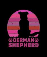 Deutscher Schäferhund-T-Shirt-Design vektor