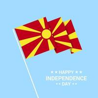 macedonia oberoende dag typografisk design med flagga vektor