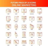 orange futuro 25 Online-Marketing-Icon-Set vektor