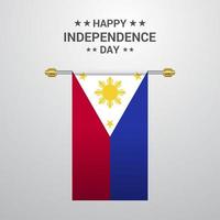 filipiner oberoende dag hängande flagga bakgrund vektor
