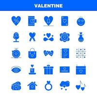 Valentinstag solides Glyphen-Icon-Paket für Designer und Entwickler Ikonen der Flasche Liebe romantischer Valentinstag Liebesgeschenk Herz Valentinstag Vektor