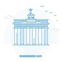 brandenburger tor blauer wahrzeichen kreativer hintergrund und plakatvorlage vektor