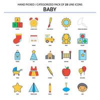 Baby flache Linie Icon-Set Business-Konzept-Icons-Design vektor