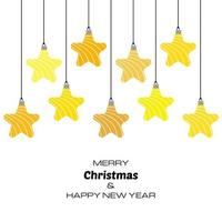 glad jul och Lycklig ny år bakgrund med gul jul bollar. vektor bakgrund för din hälsning kort, inbjudningar, festlig affischer.