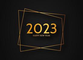 2023 guten Rutsch ins Neue Jahr Goldgeometrischer polygonaler Hintergrund vektor