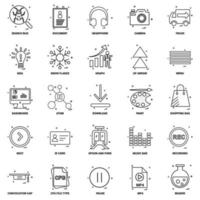 25 Business-Konzept-Mix-Linie-Icon-Set vektor